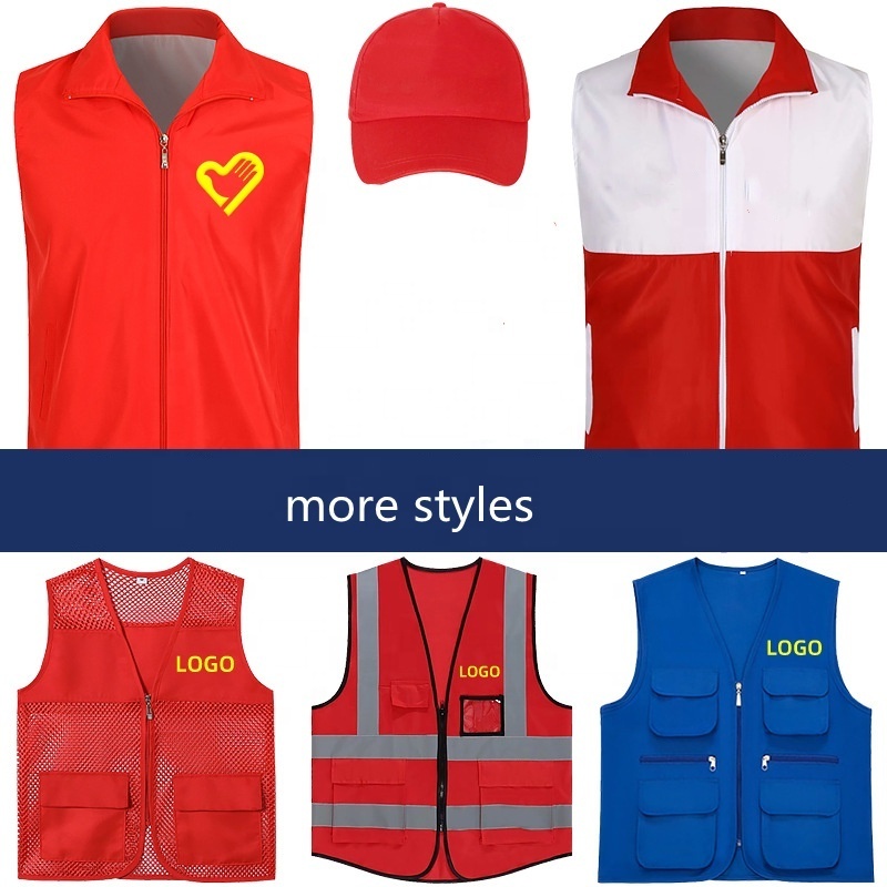 Breathable Barber Supermarket Work Vest with Logo High Quality Customized Men Casual Vest Polyester / Cotton Shell Adults