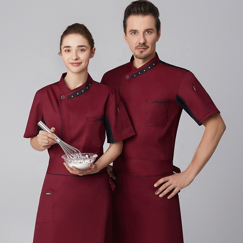 chef coats with mesh underarms restaurant chef uniform hotel kitchen chef jacket short sleeve