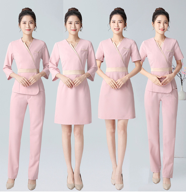 Custom Logo Medical Uniform Scrubs Popular Spa Beautician Uniform Fashion Women Beauty Uniform