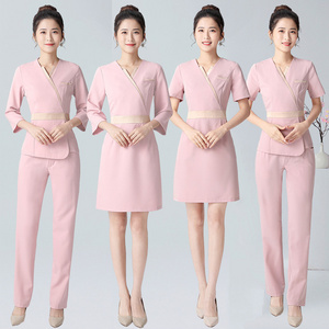 Custom Logo Medical Uniform Scrubs Popular Spa Beautician Uniform Fashion Women Beauty Uniform