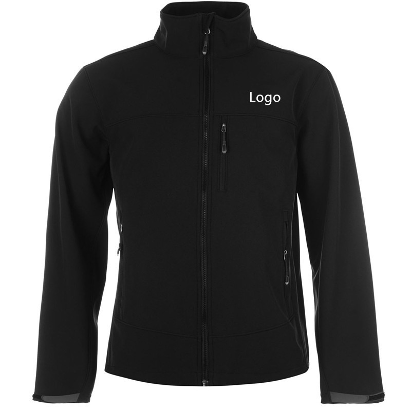 Custom Logo 100% Polyester Outdoor Hunting Wind Breaker Zip Up Jacket Men Winter Thermal Fleece Softshell Jackets