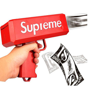 Real Super Throwing Make Money Gun Toy Cash Shooter Party Spray Cannon Rechargeable Plastic Gun Money