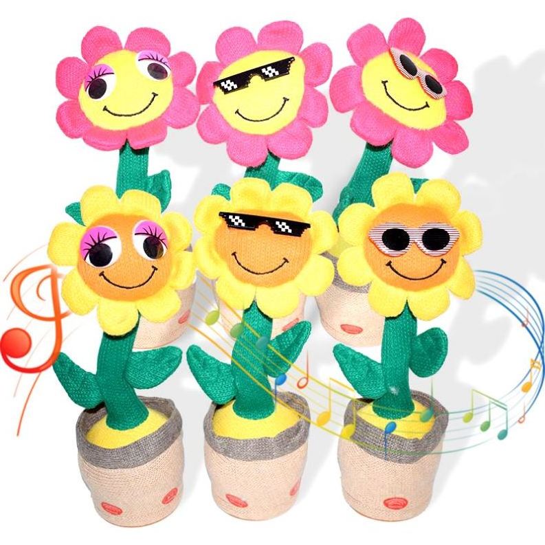 Cactus Dancing Toy Girl Flower Dancing And Singing  Duck Donkey  Custom Plushie Figure Stuffed Animal Dancing Toy For Kids