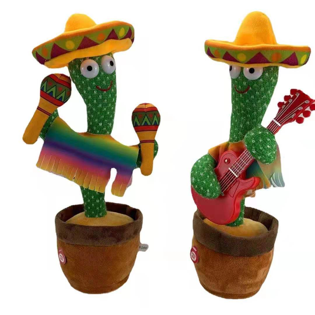 Cute Mexican style singing and dancing talking cactus knitting plush toys gift for kids and adult