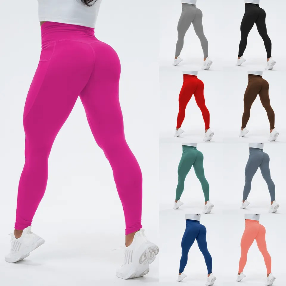 Feels like skin Tight sexy yoga girls pants with pockets for women leggings yoga pants gym butt lift seamless fitness leggings