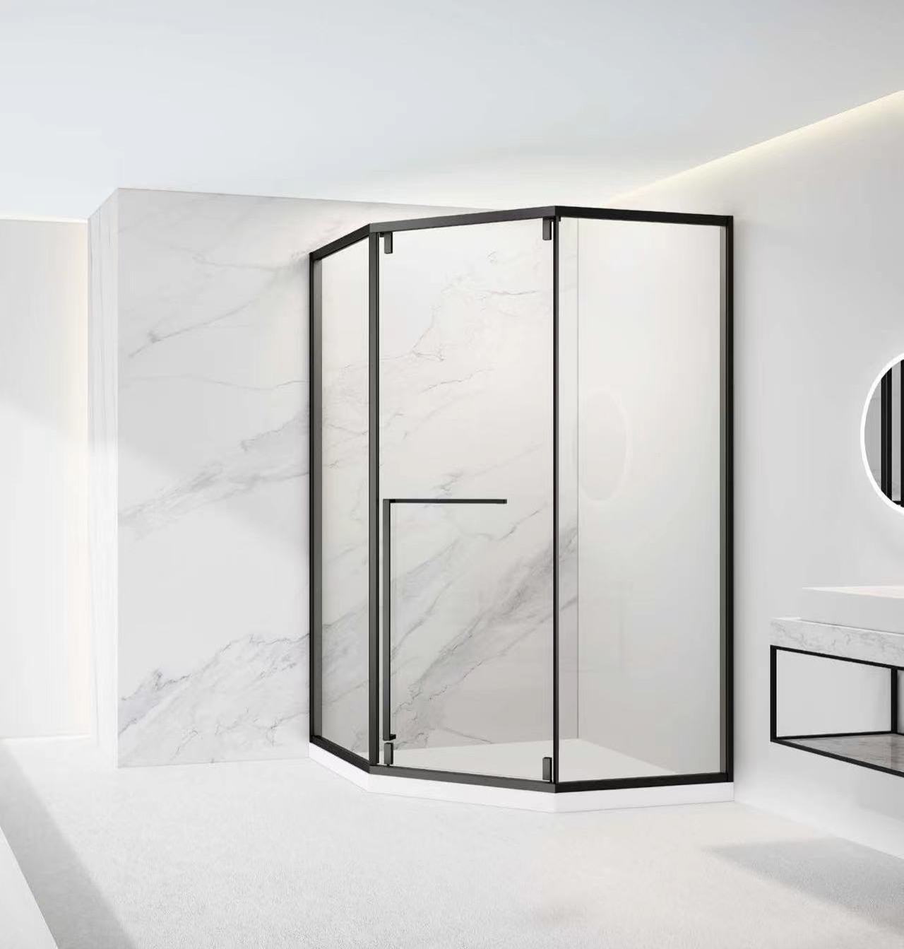 Foshan shower room factory sells no glass accessories, and the Vietnamese market sells well 135-degree sliding door popa Hanoi.