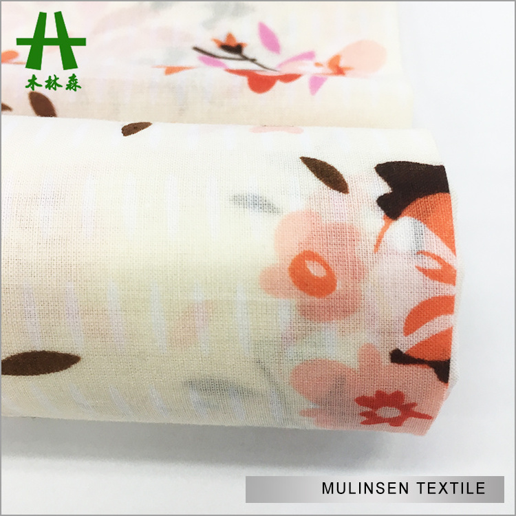 Mulinsen Textile High Quality Woven Pigment Printing 60s*60s Swiss Cotton Voile Fabric for Garment