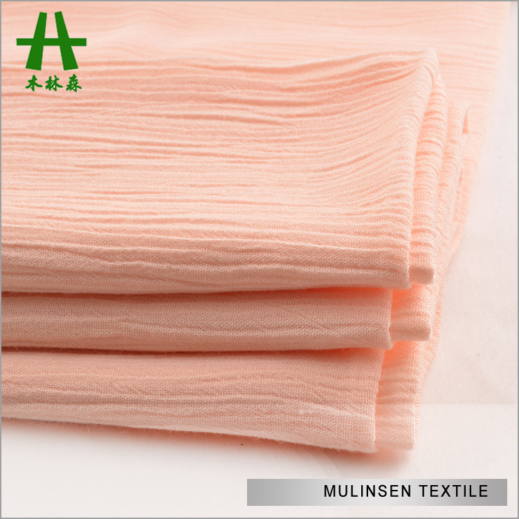 Mulinsen Textile Hot Sale Air Jet Woven Solid Color Viscose 30s*24s Crinkle Rayon Crepe Fabric