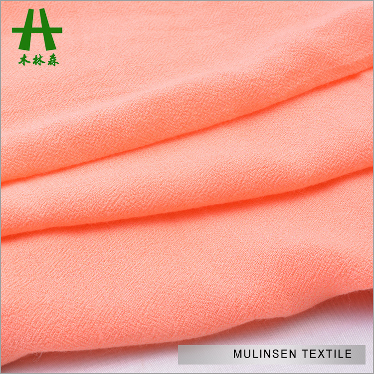 Mulinsen Textile High Density Twist Yarn Woven 40s Rayon Crinkle Viscose Fabric