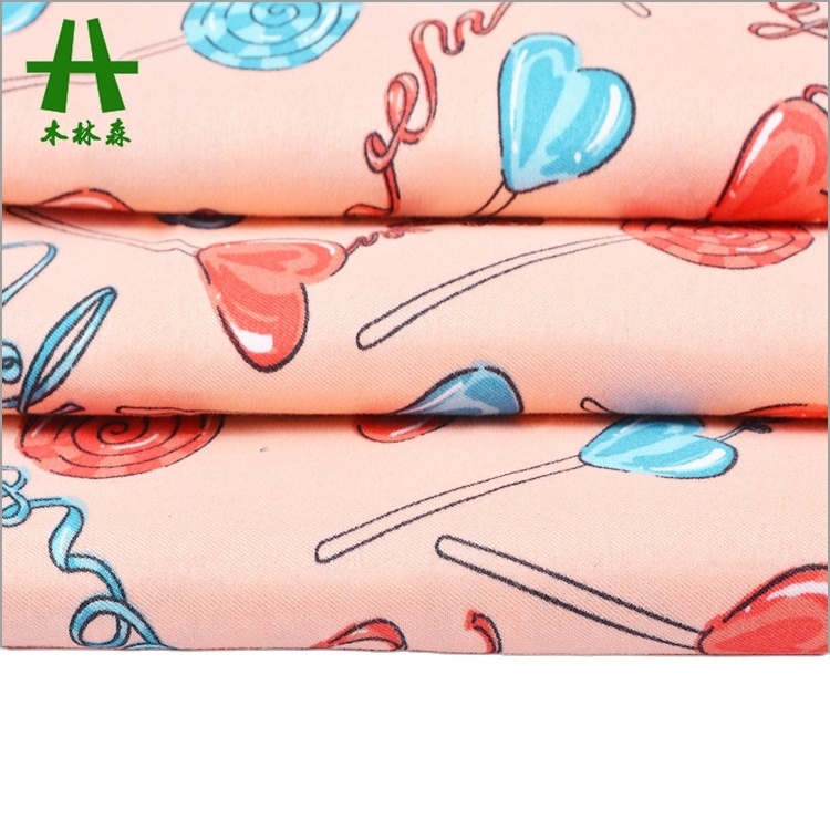 Mulinsen Textile High Quality 100% Polyester Twill Floral Printed Peach Skin Fabric