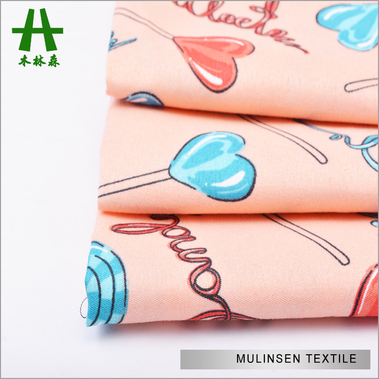 Mulinsen Textile High Quality 100% Polyester Twill Floral Printed Peach Skin Fabric