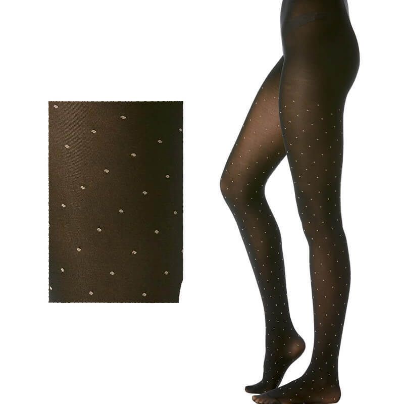 Sexy High Waist Sheer Black Polka Dot Tights for Womens