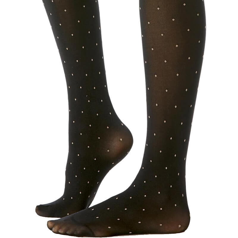 Sexy High Waist Sheer Black Polka Dot Tights for Womens