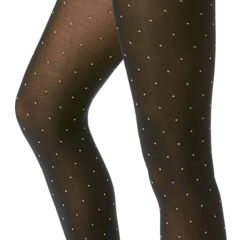 Sexy High Waist Sheer Black Polka Dot Tights for Womens