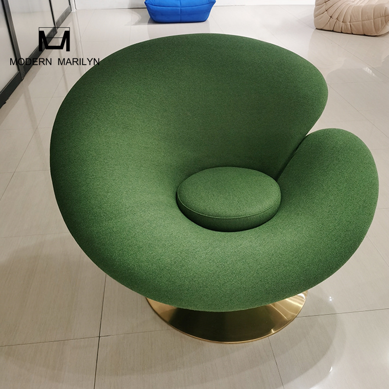 Italian New Design Velvet Mushroom Chair Elegant Accent Lounge Chairs For Living Room  Leisure Chair Creative Flower Single Sofa