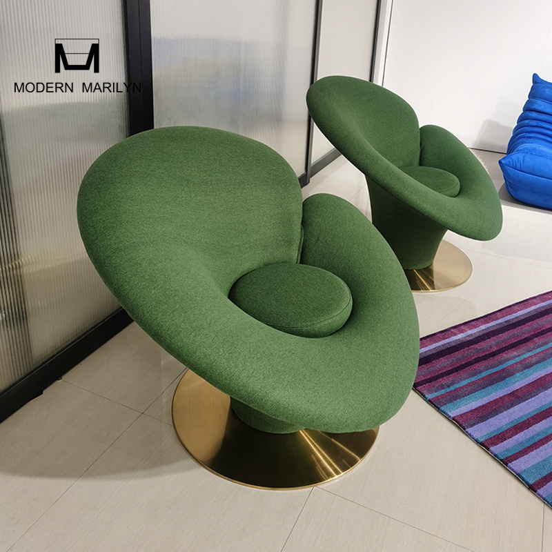 Italian New Design Velvet Mushroom Chair Elegant Accent Lounge Chairs For Living Room  Leisure Chair Creative Flower Single Sofa