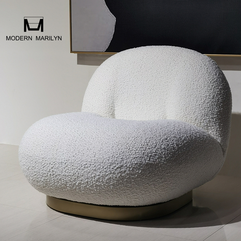 Nordic Style Teddy Velvet Accent Chair Hotel Yasite Fancy White Design Living Room Furniture Gubi Pacha Lounge Chair