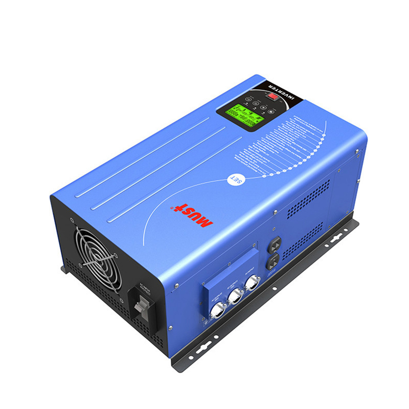 MUST Brand  off grid inverter 1KW 12V to 120V/240V converter low frequency pure sine wave with smart LCD display