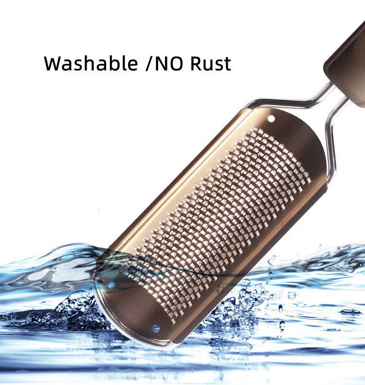 Hot Selling Foot Rasp and Scrubber Foot Scraper for Dead Hard Skin Foot File Callus Remover Feet Care Tool with gold plating