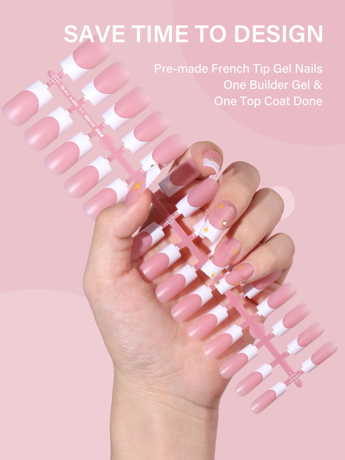 Private Label French Gel X Tips Press On Long Almond Fake Nails Premade Designed X Coat Tips Nails Full Cover French Nail Tips