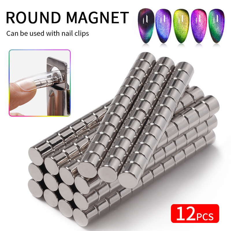 2 in1 Custom Round 3D Puff Nail Magnet Tools Magnetic Nail Polish Wholesale False Tips Edge Cutters Tip For Manicure