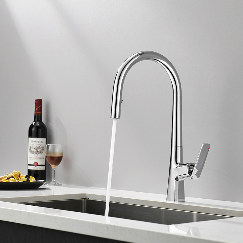 DropShipping modern tap mixer Flexible Unlacquered Purified Pullout Brass Kitchen Sink Faucet