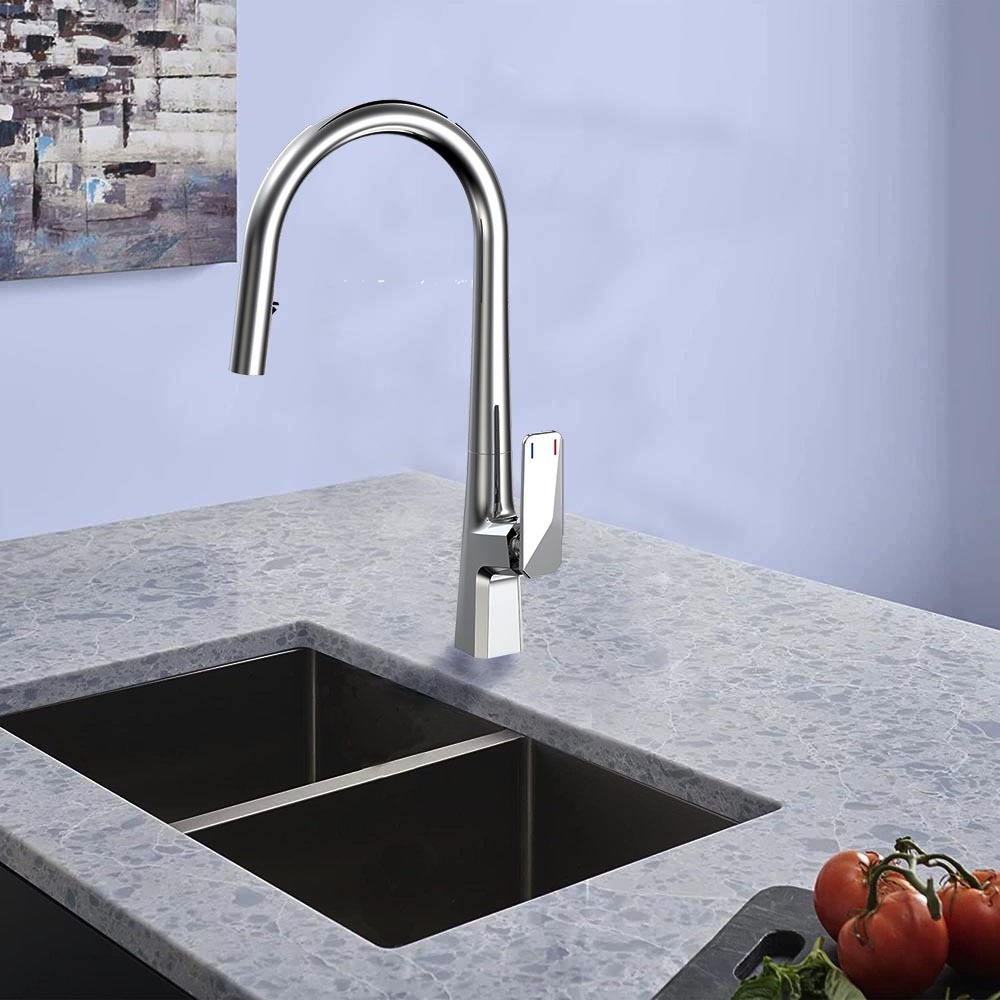 DropShipping modern tap mixer Flexible Unlacquered Purified Pullout Brass Kitchen Sink Faucet