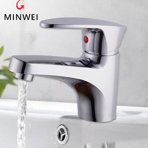 Minwei faucet Modern hot cold water tap plastic Single Handle wash Basin Mixer faucet