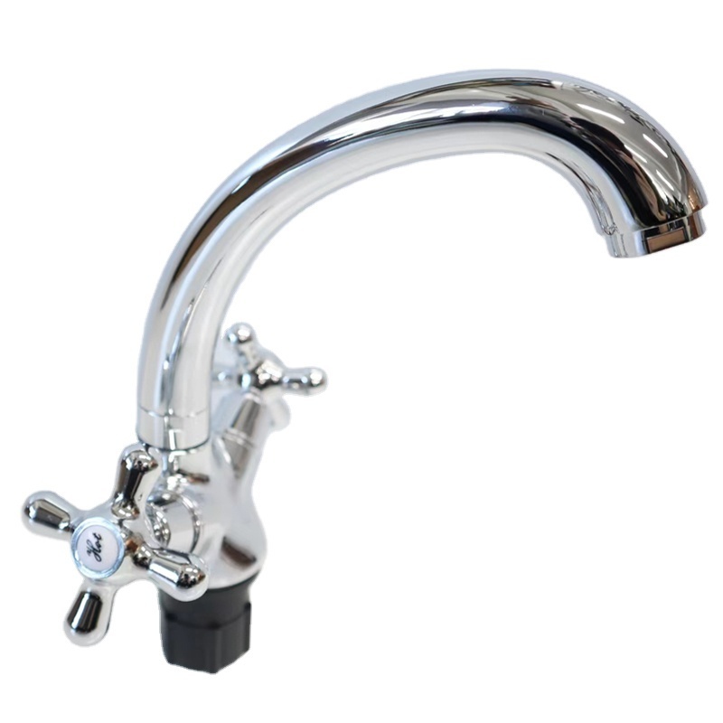 Cupc kitchen faucet two lever spout plastic single handle waterfall faucet double water tap