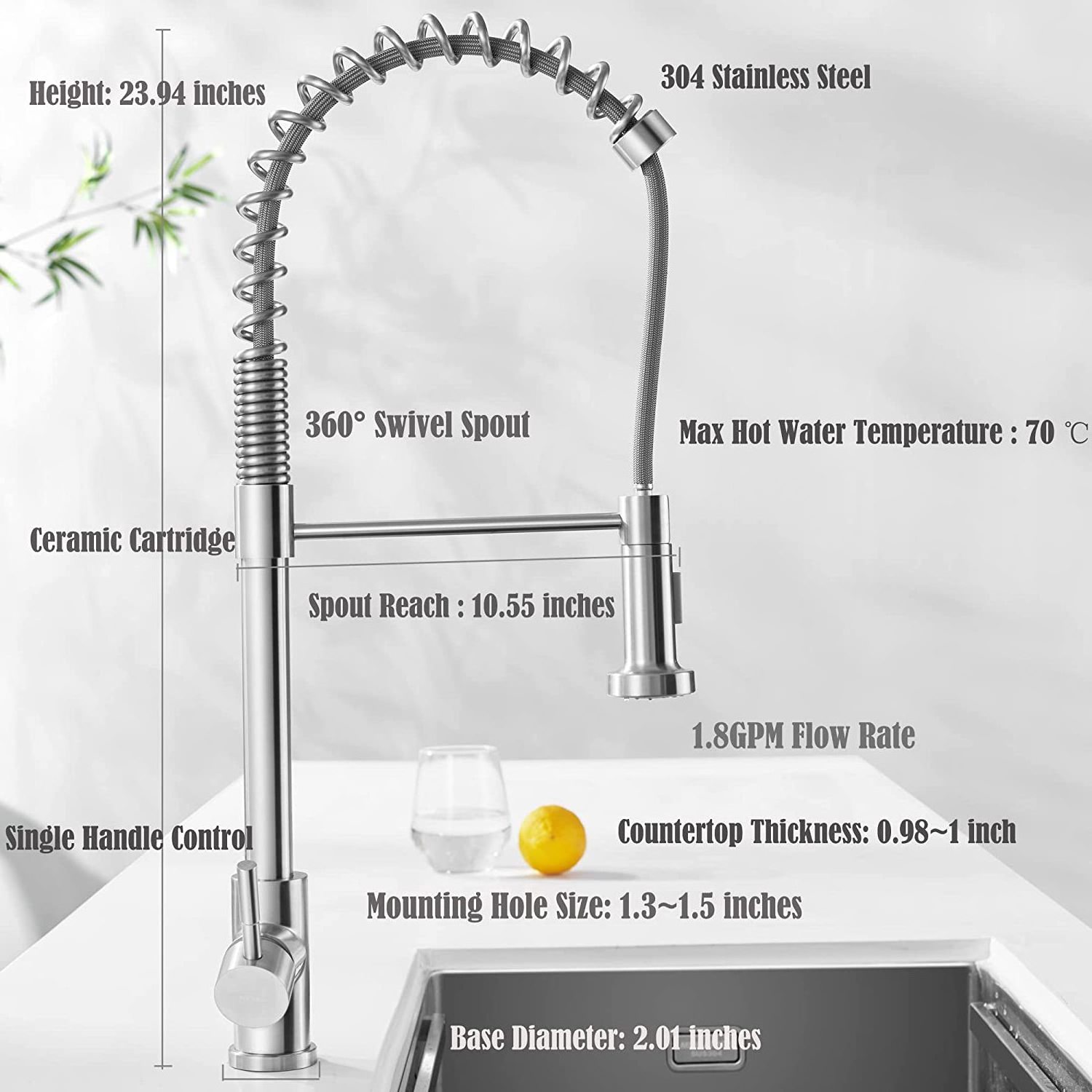 Modern Multifunction Gourmet Faucet Flexible Sink Faucet with Pull Out Down Feature for customize  Kitchen faucet