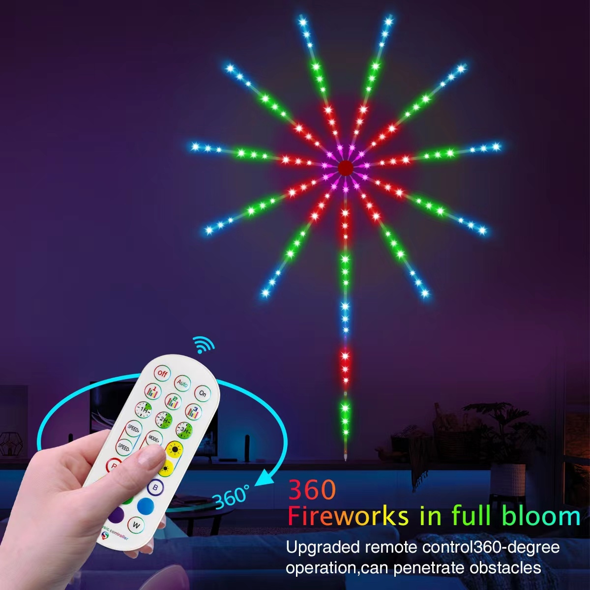 The New Fireworks Lights Explosion Atmosphere Lights Colorful Voice-activated Sound Pickup Indoor and Outdoor LED PC Minimalist