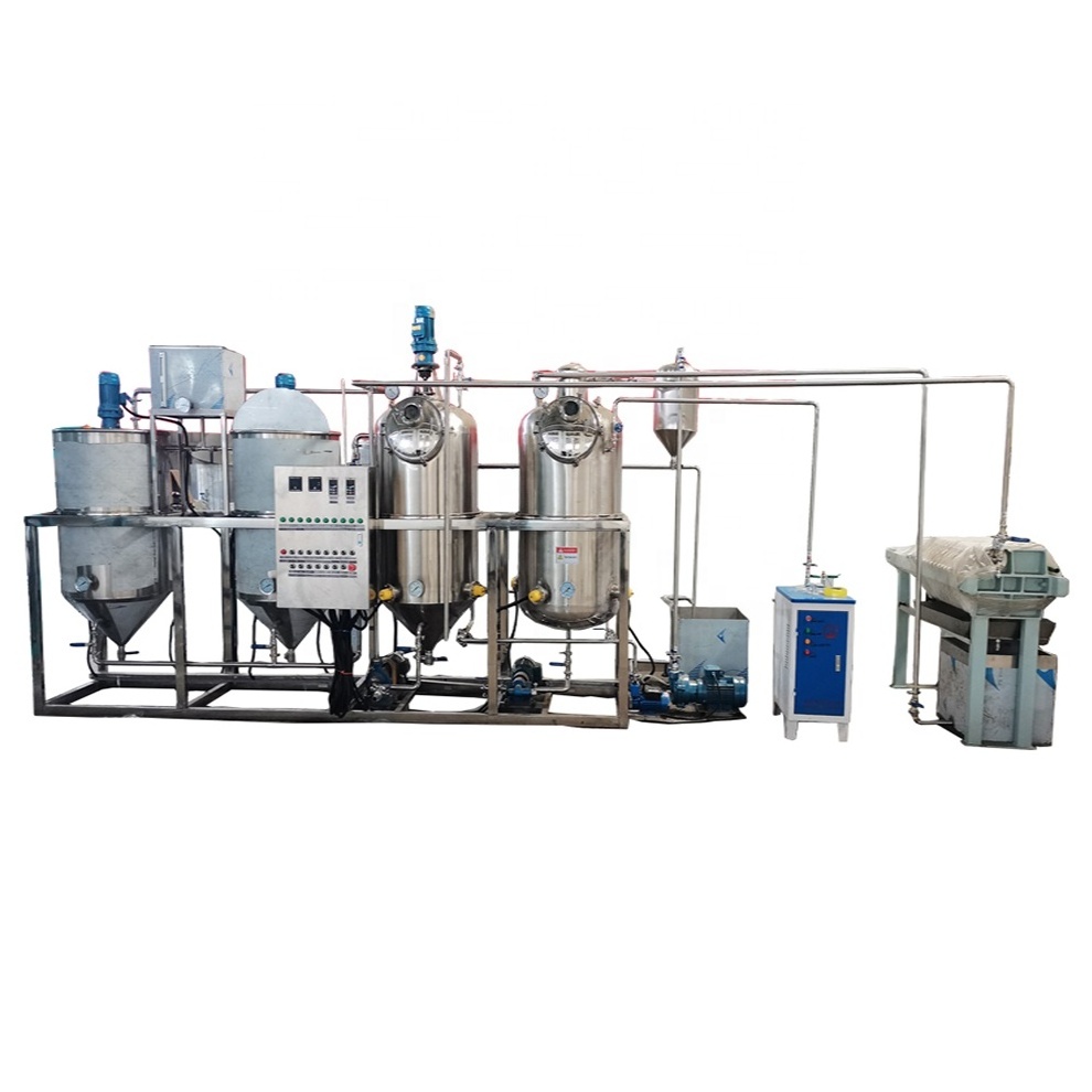 automatic refined sunflower oil machine heavy oil refinery thin film method crude palm oil refining machine