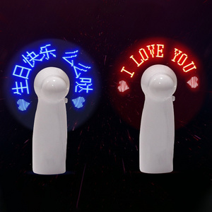 Programmable Led Custom Message Handheld Mini Fan Portable Handy Battery Light Led Effect Hand Fan Logo With Led Light