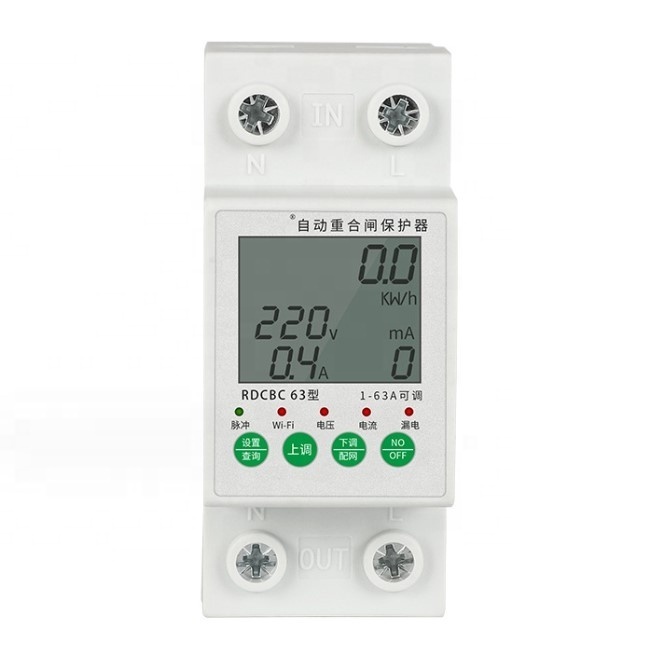 Intelligent adjustable metering reclosing leakage protector self resetting overvoltage and undervoltage switch