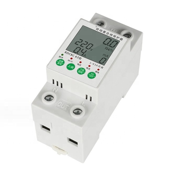 Intelligent adjustable metering reclosing leakage protector self resetting overvoltage and undervoltage switch