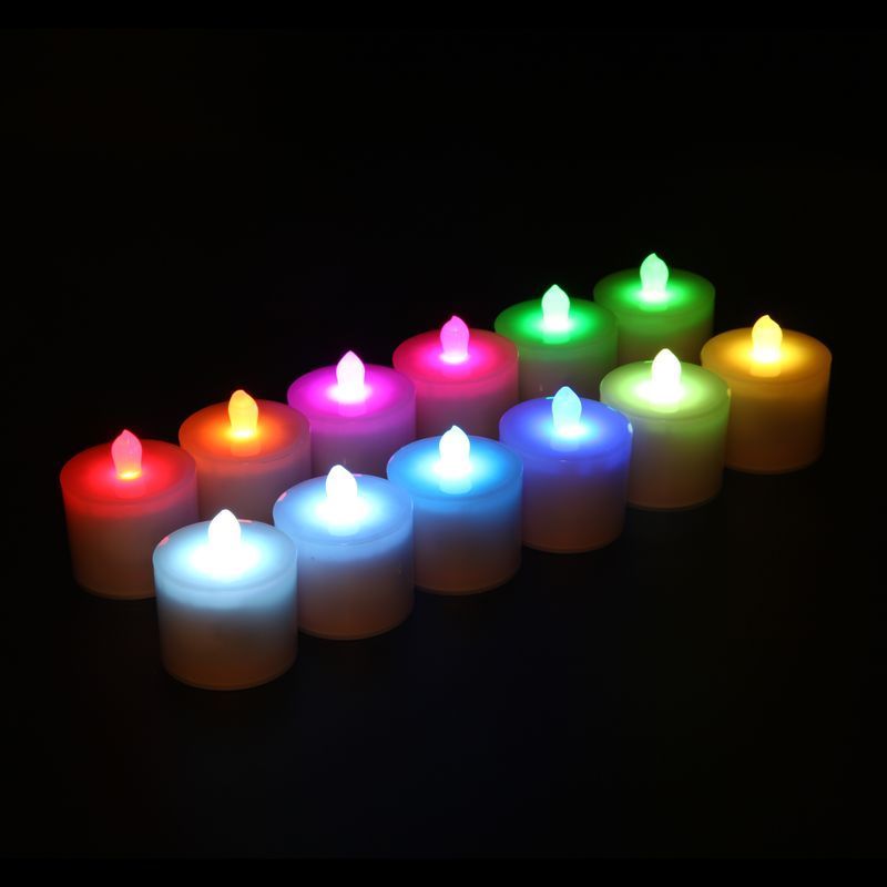 Rechargeable Cordless Candle Lights Tea Lights set 12 packs with Inductive Charging base