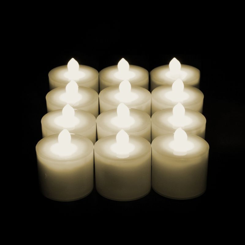 Rechargeable Cordless Candle Lights Tea Lights set 12 packs with Inductive Charging base