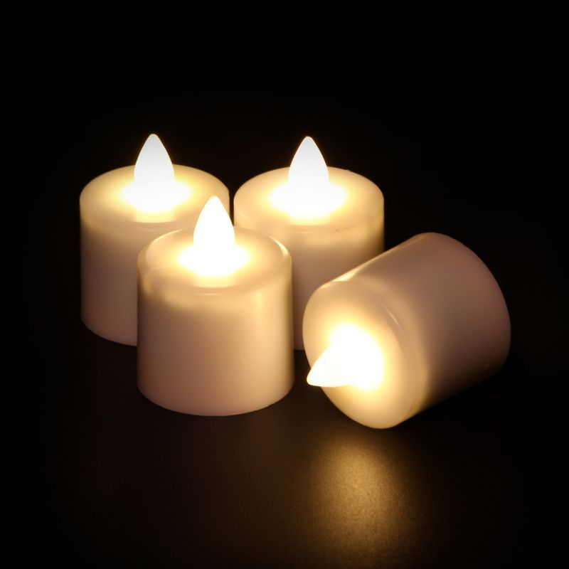 Flameless Rechargeable Tealight Cordless Modern Led Candle Light Set 4pcs with Inductive Charging Base