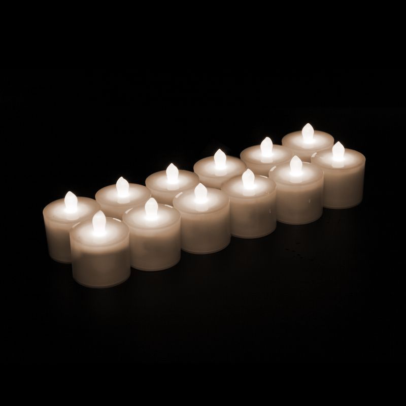 Rechargeable Cordless Candle Lights Tea Lights set 12 packs with Inductive Charging base