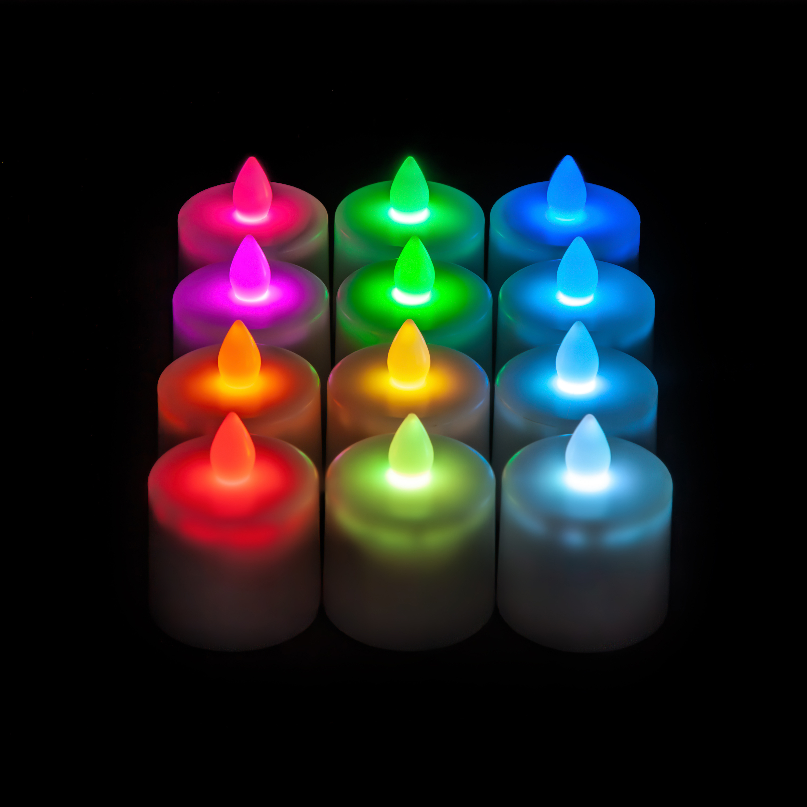 12Pcs Wireless Inductive Rechargeable LED Tealight Candles For Home with Remote Timer