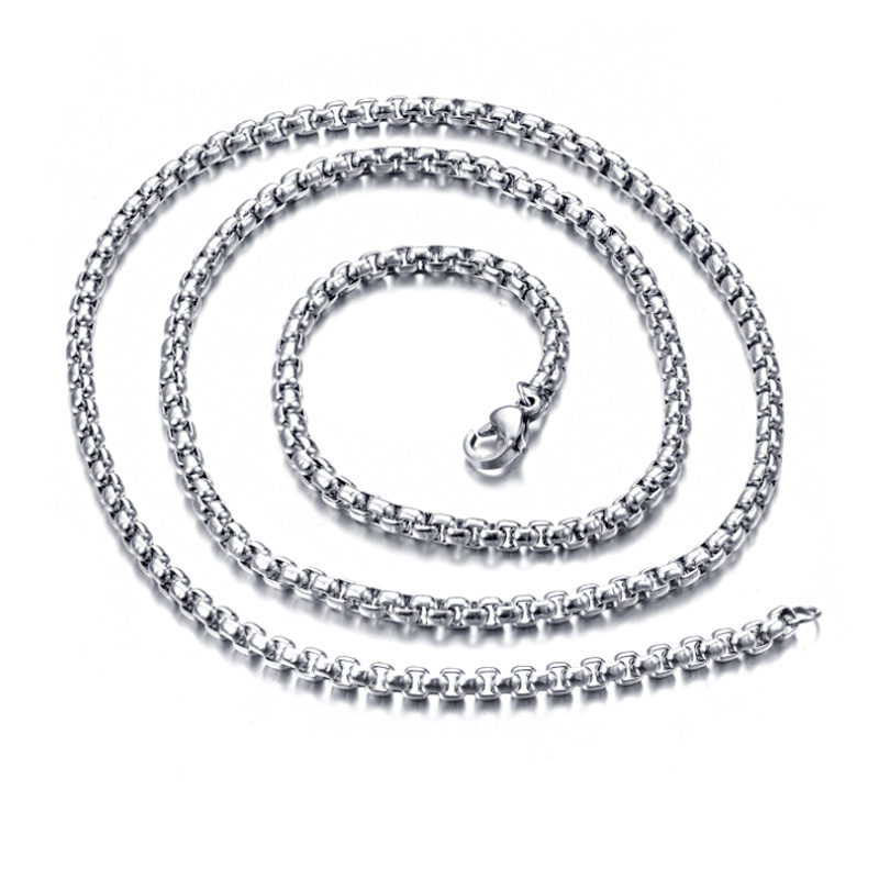 Square Pearl Long Chain Link Stainless Steel Necklace Chain For Jewelry