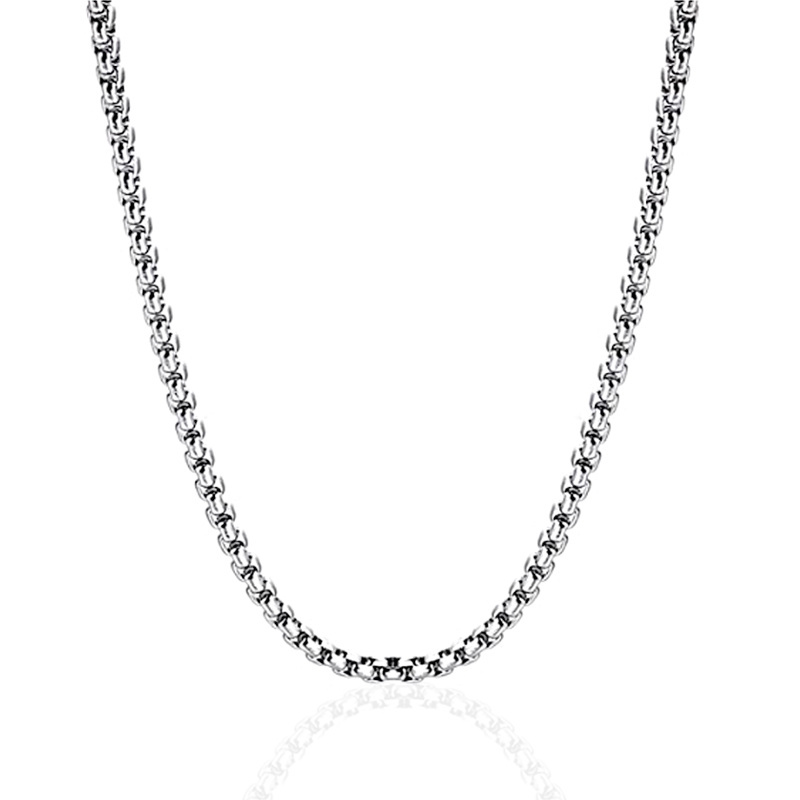 Square Pearl Long Chain Link Stainless Steel Necklace Chain For Jewelry