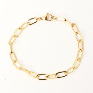 Tarnish Free Dainty Jewelry Gold Plated Stainless Steel Paperclip Chain Bracelet