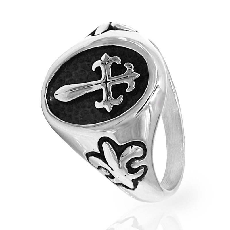 Wholesale Mens Jewelry Medieval Cross Fleur de Lis Ring