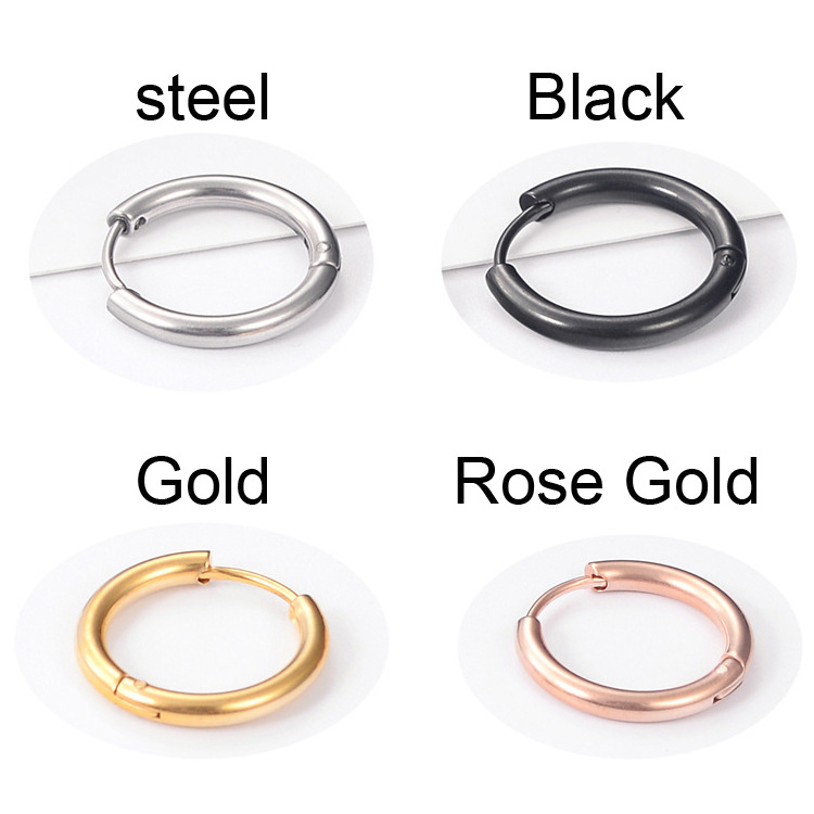 316l Surgical Stainless Steel Clipping Huggie Hoop Earring for men Women