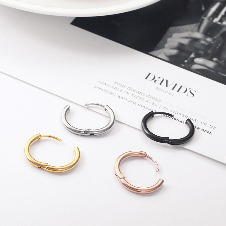 316l Surgical Stainless Steel Clipping Huggie Hoop Earring for men Women