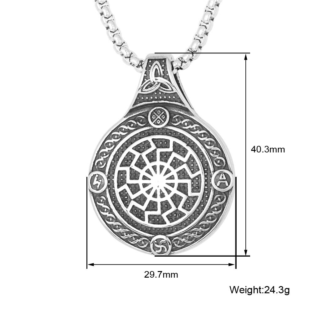 High Quality Viking Valknut Rune Amulet Pendant Necklace Statement Stainless Steel Celtie Coin Pendant For Men