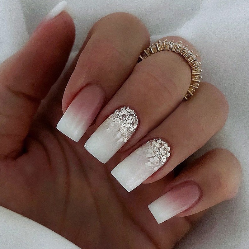 Nail Salon Professional Press On Nails Crystal Rhinestone  Nails Artificial Fingernails Art