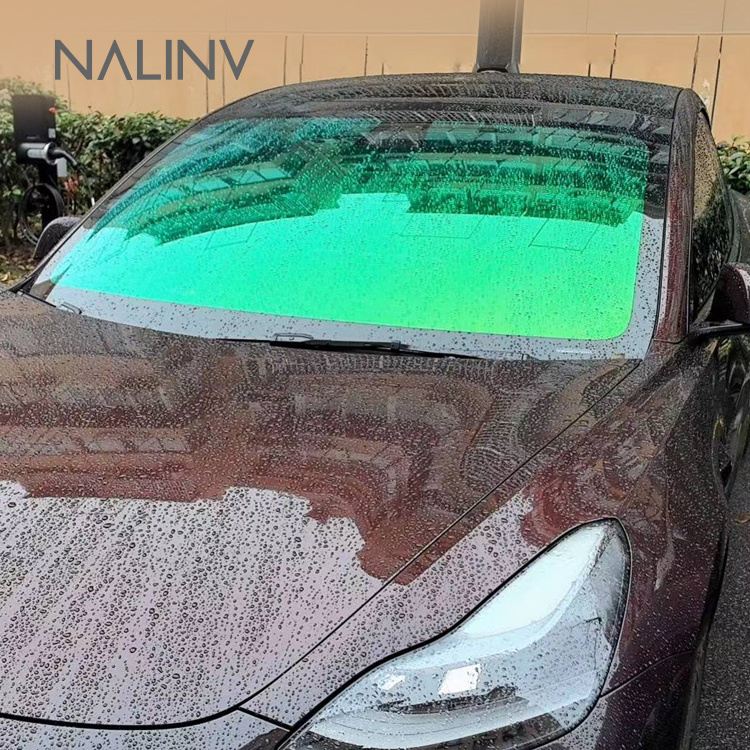 Solar Light Color Change Chameleon Windshield Tint Film Heat-Resistant PET Material Photochromic Green Purple Chameleon Film