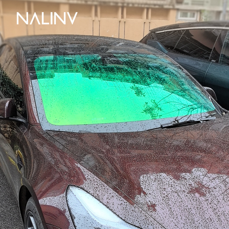 Solar Light Color Change Chameleon Windshield Tint Film Heat-Resistant PET Material Photochromic Green Purple Chameleon Film